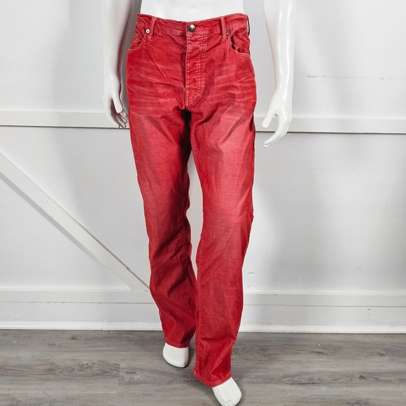 True Religion Other - True Religion Geno Slim Straight Corduroy Pants Mens 40 Red